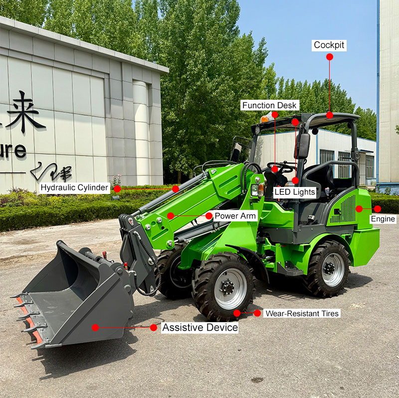Electric front end loader for garden tractor Electric front end loader for garden tractor